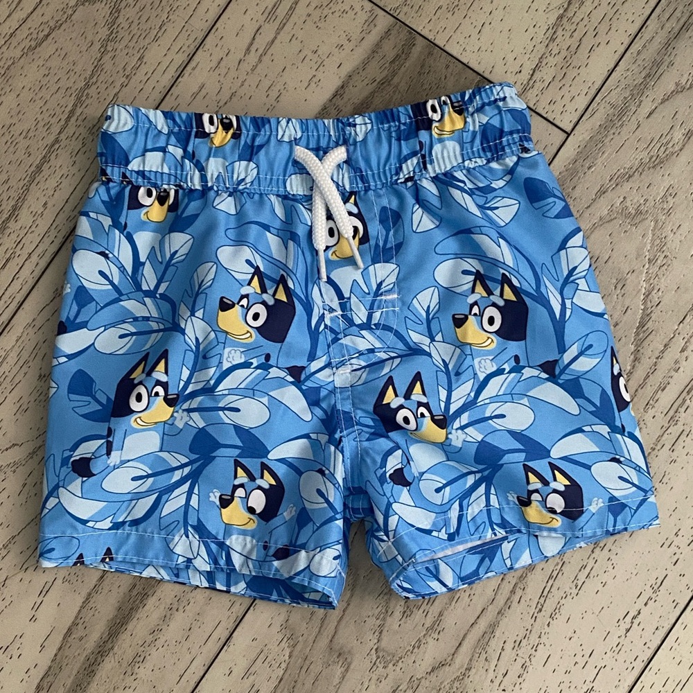 Bluey UPF 50+ Swim Trunks Bathing Suit 12 Months NWOT